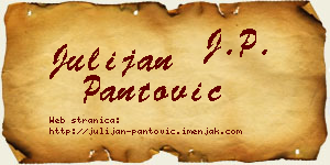 Julijan Pantović vizit kartica